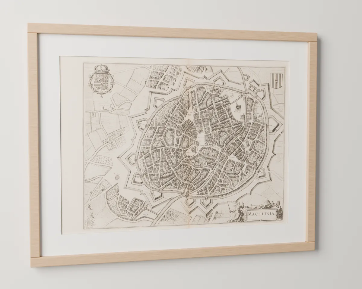 Ingekaderde plattegrond van Mechelen uit 1652, Machlinia